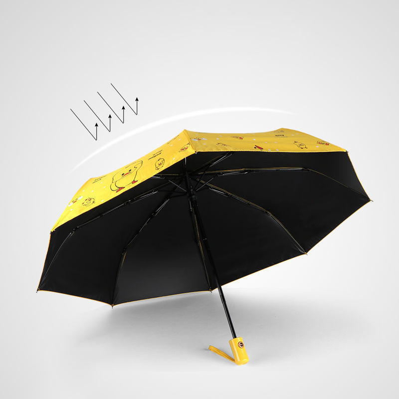 Compact Umbrellas for Rain&Sun Travel Umbrella Cute Duck Design for Kids Gifts 8 Ribs Folding Umbrella Lightweight Custom Logo