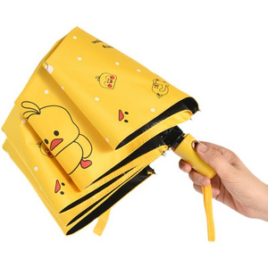 Compact Umbrellas for Rain&Sun Travel Umbrella Cute Duck Design for Kids Gifts 8 Ribs Folding Umbrella Lightweight Custom Logo