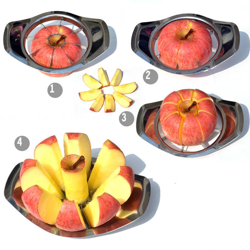 Quicken Slicing Apple Cutter Slicer, HEAVY DUTY Apple Corer Divider Stainless Steel Grater Slicer Cutter