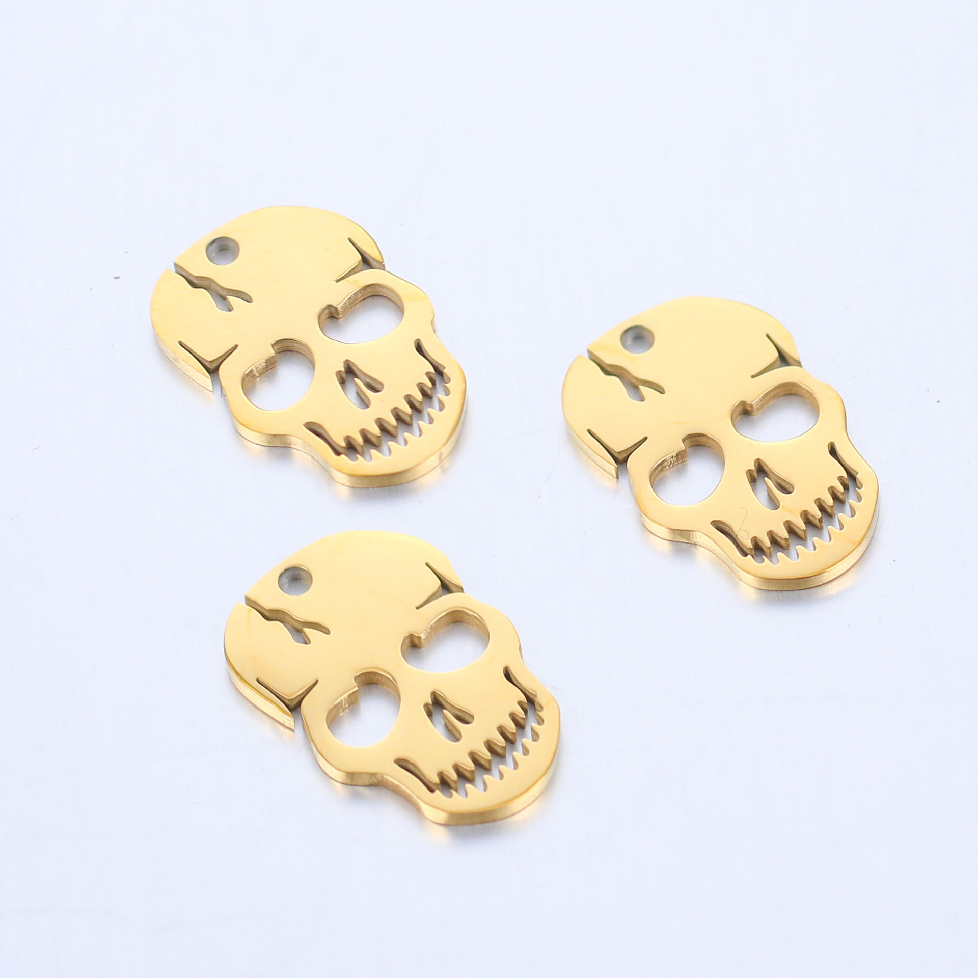 Personalized Vintage Stainless Steel Skull Pendant Mirror Fine Polished Hip Hop Skeleton Skull Pendant for Necklace Jewelry DIY