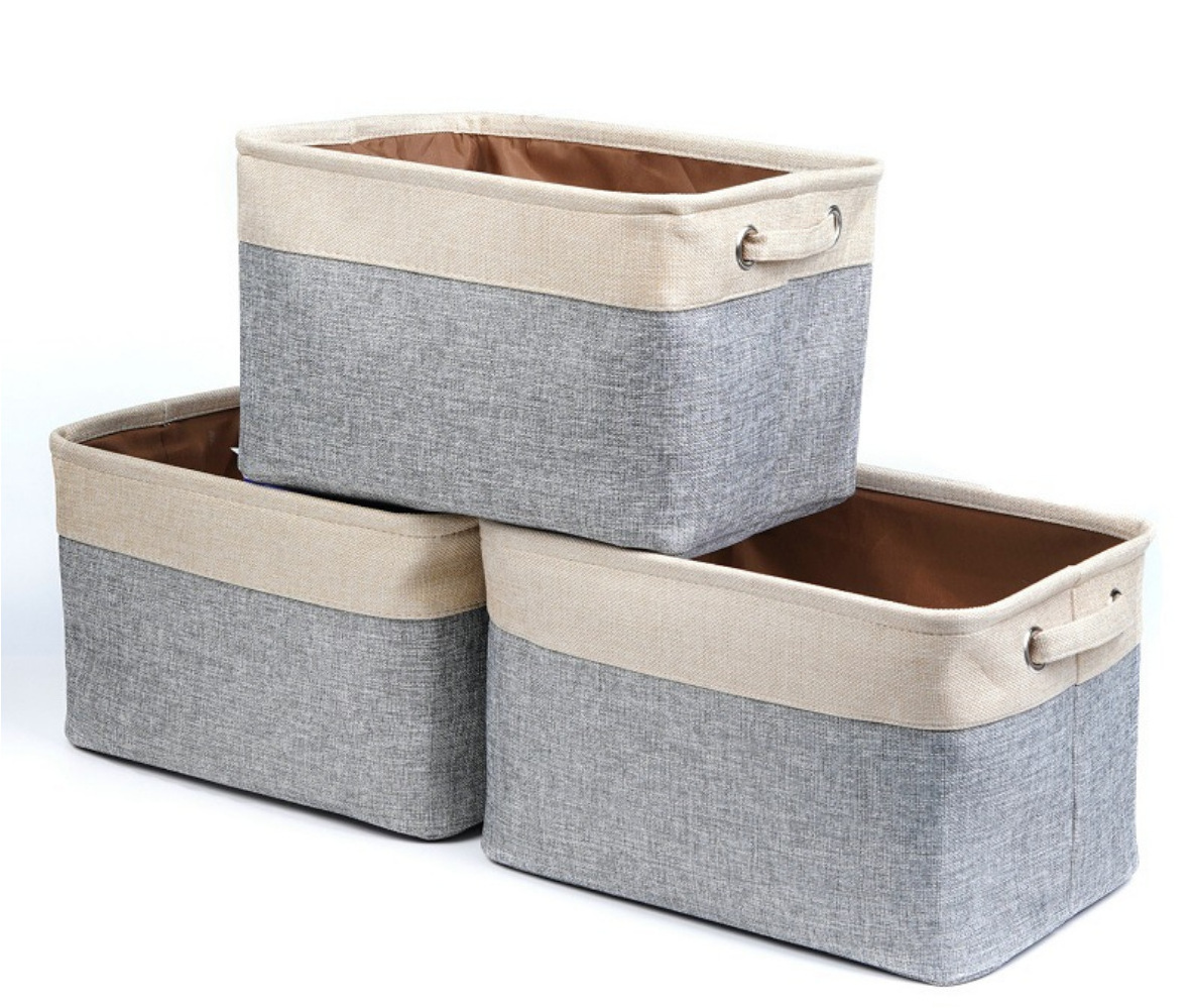 Foldable Storage Bin Collapsible Basket Cube Storage Organizer Bins with Carry Handles for Home Closet Nursery Drawers Organizer