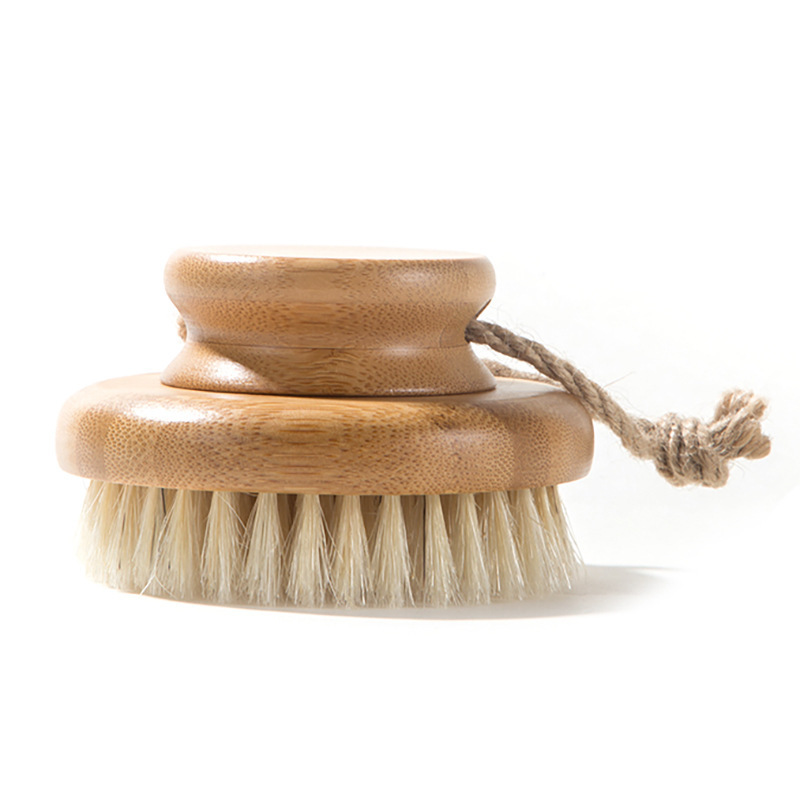 Custom logo bamboo dry body brushes shower wet and dry brushing dry brush for cellulite and lymphatic body scrubber