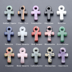 Crystal Ankh Pendant Ankh Cross Pendant Charm Beads For Jewelry Making Ankh Carving quartz Crystal Cross Pendant Heal Gift