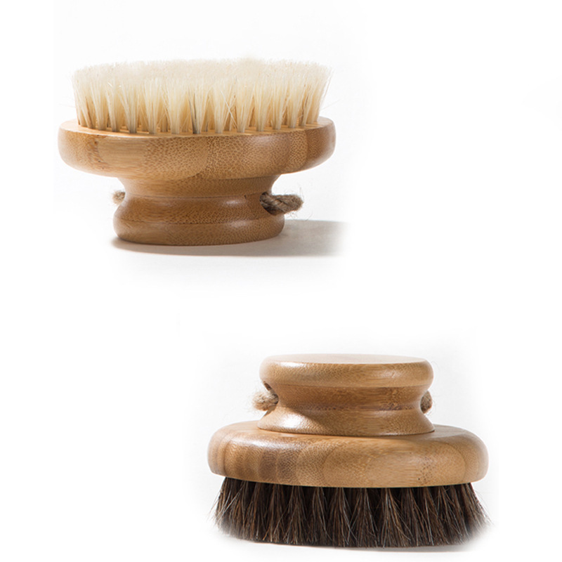 Custom logo bamboo dry body brushes shower wet and dry brushing dry brush for cellulite and lymphatic body scrubber