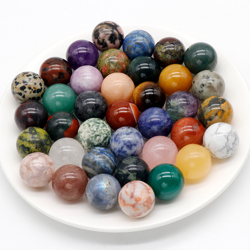 20mm Non Porous Ball Hand Polishing Multi Type Natural Stone Healing Stone Lucky Crystal Crafts