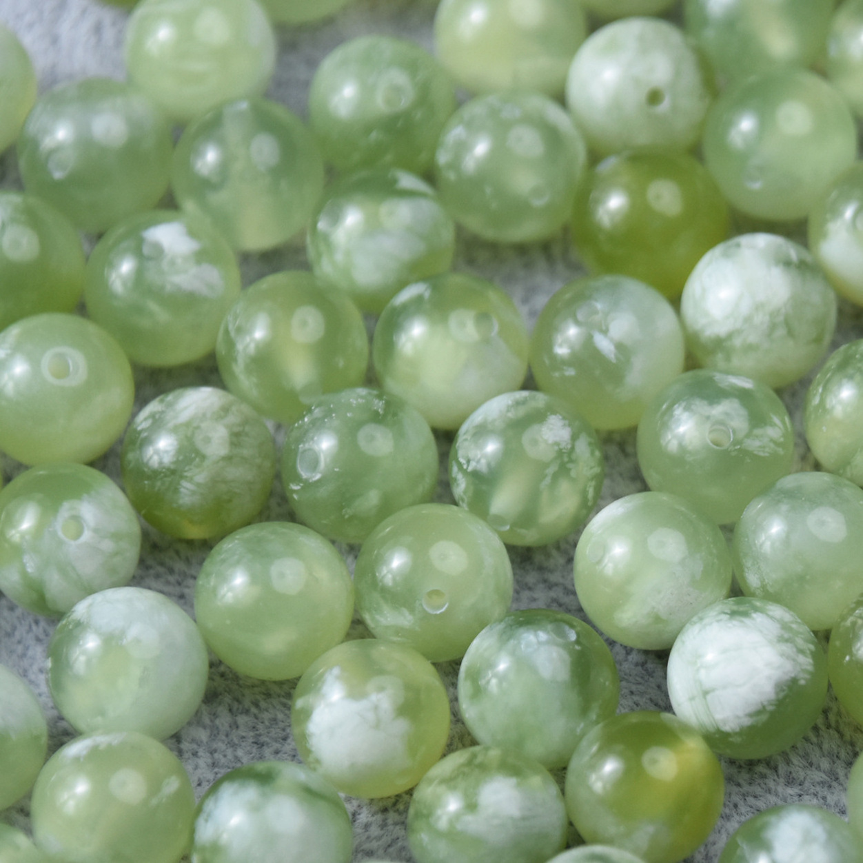 8-14MM Green Grape Frosted Green Jade Natural Stone Round Loose Semi Beads for Jewelry Making Xiuyan Jade White Frosted Beads