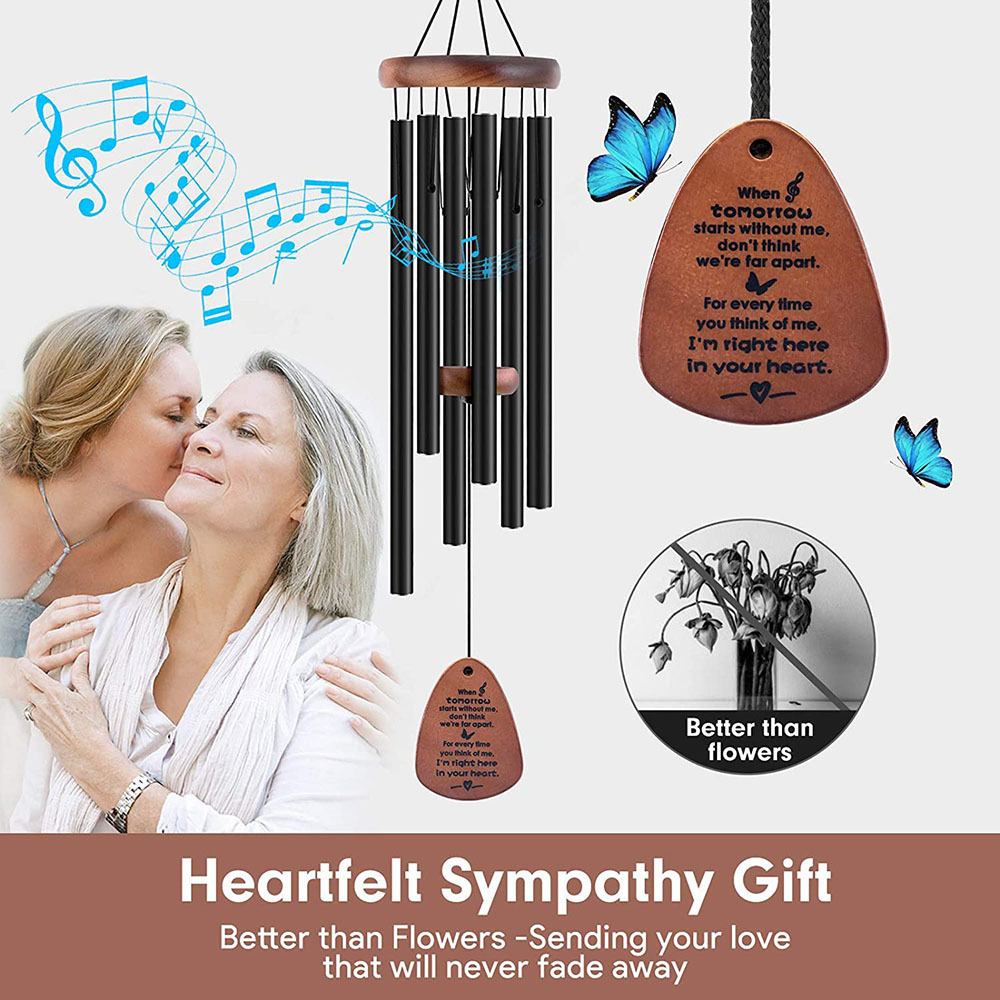 Memorial Wind Chimes Sympathy Aluminium Wind Chimes Gift for Lost Lovers Home Decor Outdoor Garden Patio Soothing Melody Tones