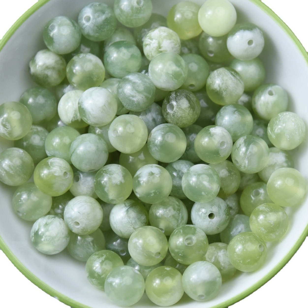 8-14MM Green Grape Frosted Green Jade Natural Stone Round Loose Semi Beads for Jewelry Making Xiuyan Jade White Frosted Beads