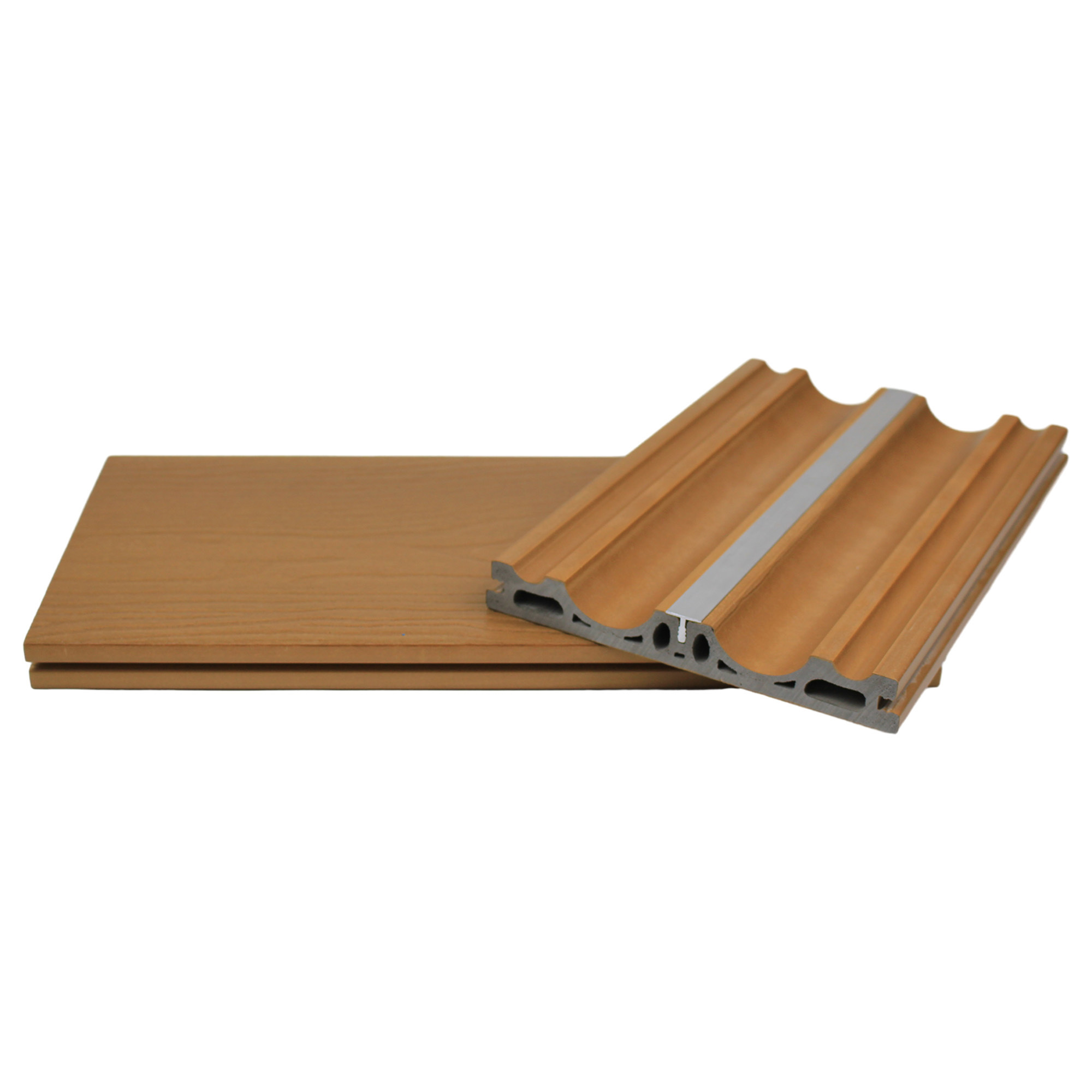 Co Extrusion Splinter Free Outdoor Ultra Fiber Foam PVC Decking For Swimming Pool