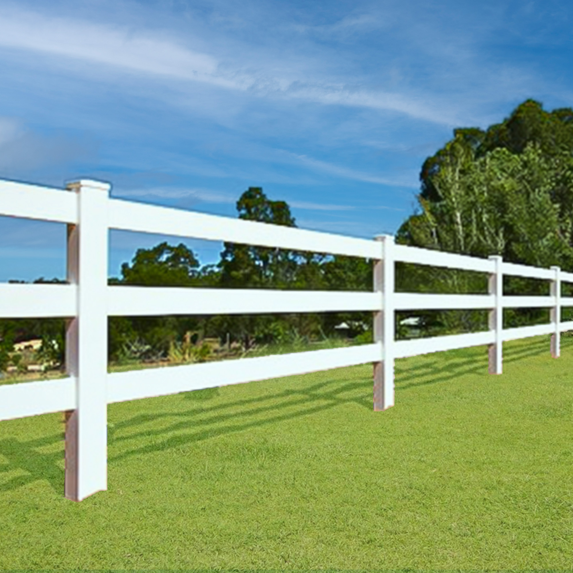 Security safety wood plastic decorative garden border pvc fence panel for horse stable