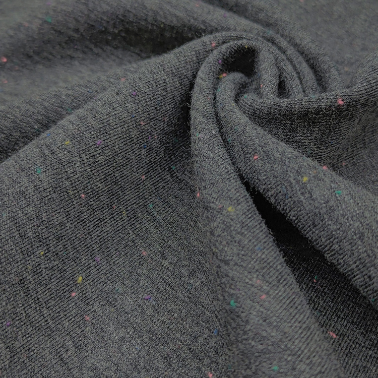 Hot Selling TC Terry Cotton Fabric By Roll 285GSM, Soft Hand Feel Knitted Polyester Neps French Terry Fleece Fabric/