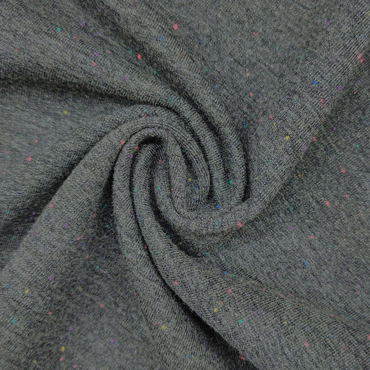 Hot Selling TC Terry Cotton Fabric By Roll 285GSM, Soft Hand Feel Knitted Polyester Neps French Terry Fleece Fabric/