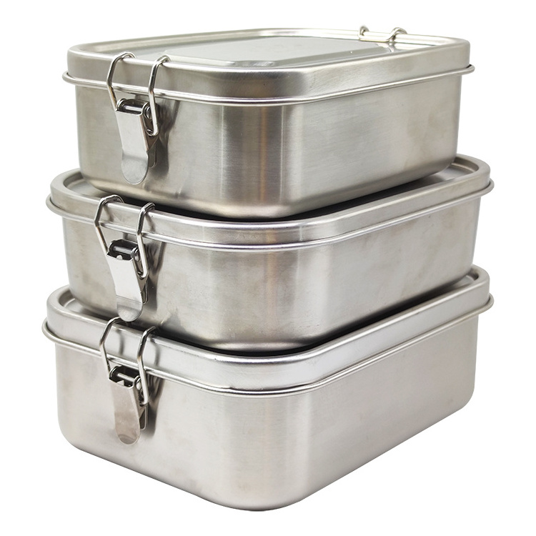 800Ml 1200Ml 1400Ml 1800Ml Compartment Leakproof Bento Lunch Box 304 Stainless Steel For Kids