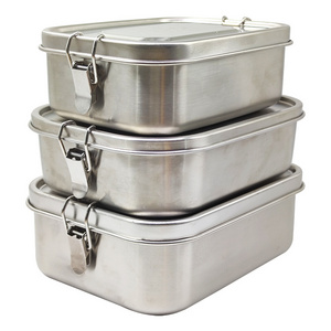 800Ml 1200Ml 1400Ml 1800Ml Compartment Leakproof Bento Lunch Box 304 Stainless Steel For Kids