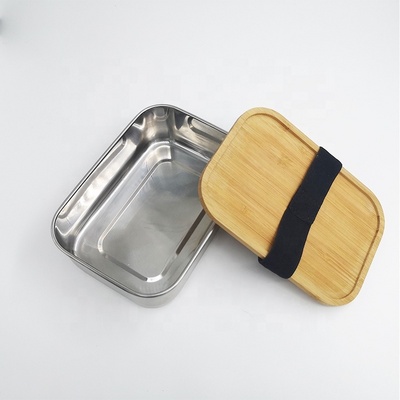 Bento lunch box bamboo food container portable lunch box stainless steel