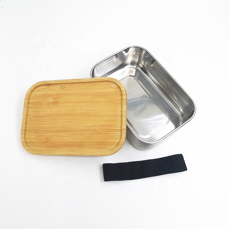 Bento lunch box bamboo food container portable lunch box stainless steel