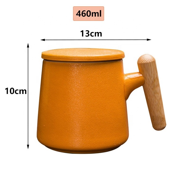 Wholesale Cute Creative Handmade Custom Design Porcelain Cups Ceramic Coffee Milk Tea Cup Mug With Infuser And Lid