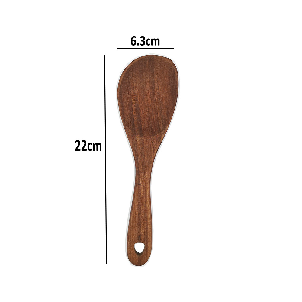 Wooden kitchen cooking utensils set with long handle wide spatula spoon tools kitchen gadgets 4 pcs