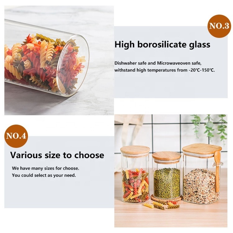 Fashion Wholesale Borosilicate Candy Honey Food Glass Storage Jar