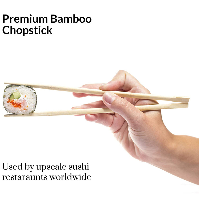 Bambus Supermarket Sale Eco-friendly Natural Chinese Custom Printed Logo 21cm Disposable Twins Bamboo Chopsticks with Sleeve