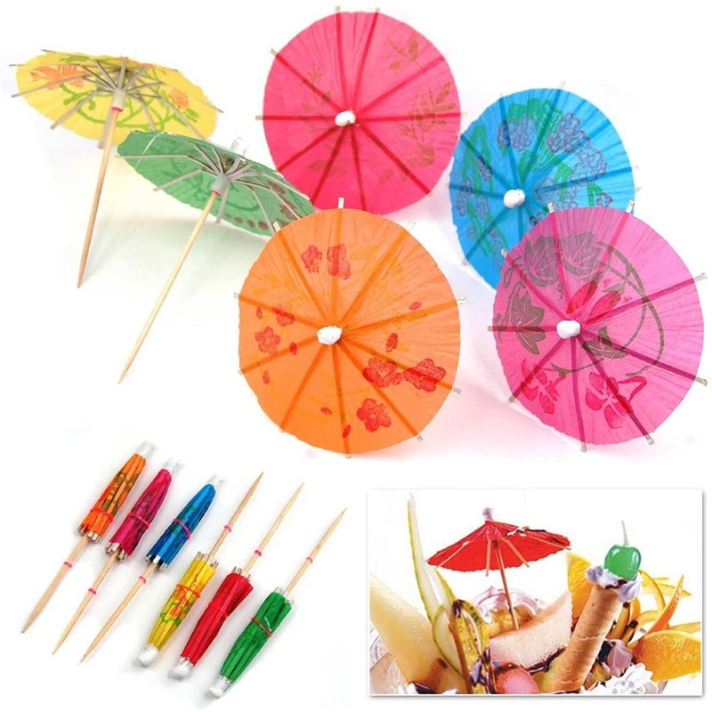 Bambus Promotional Party Bar Decoration Food Healthy Custom Drink Paper Pick Cocktail Umbrellas with Free Sample