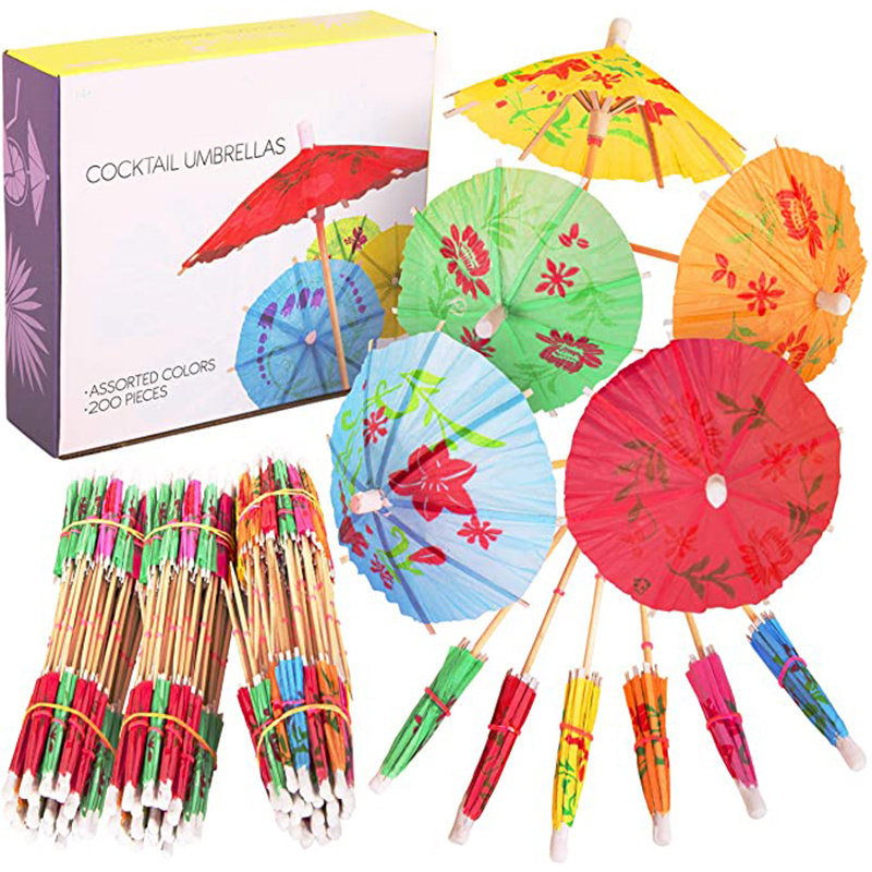 Bambus Promotional Party Bar Decoration Food Healthy Custom Drink Paper Pick Cocktail Umbrellas with Free Sample