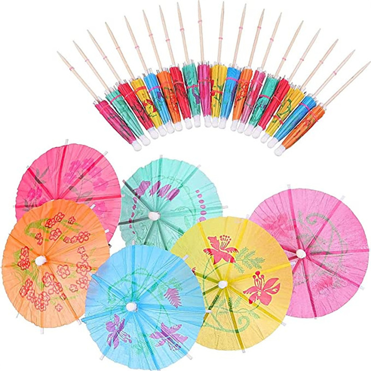 Bambus Wholesale Large Custom Party Creative Paper Parasol Cocktail Drinks Seat Stick Umbrella For Drinking Decoration