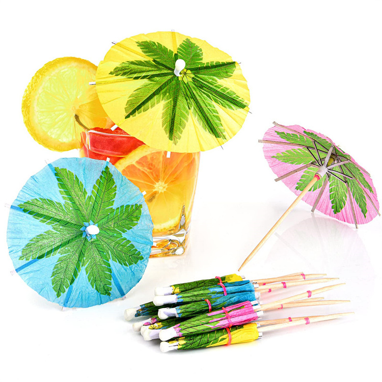 Bambus Japanese Parasol Style Straws Pride Small Cocktail Drink Garnish Disposable Customised Paper Cocktail Umbrella Picks