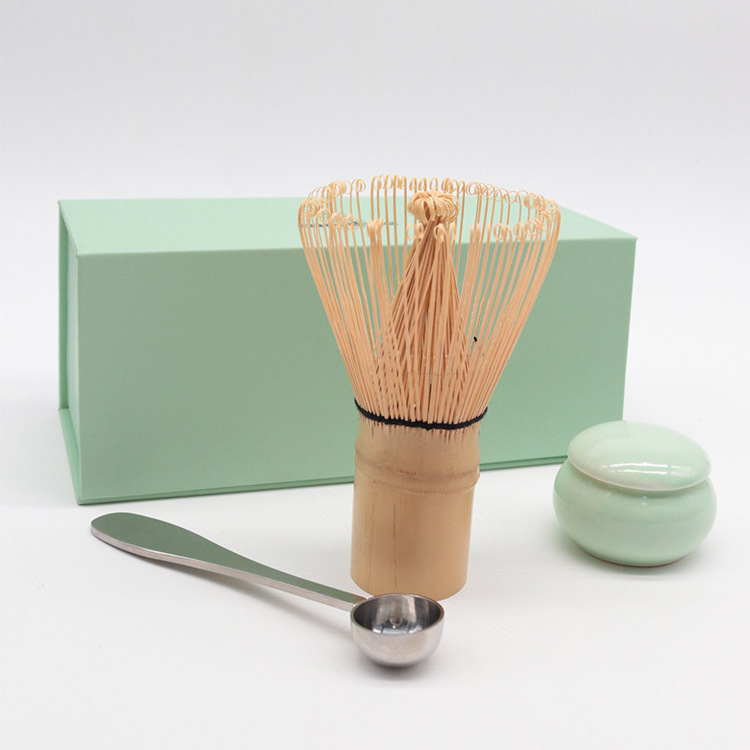 Bambus Custom Matcha Whisk Tea Tools Kit Matcha Gift Set Packaging Stainless Steel Spoon Japanese Set Matcha With Logo