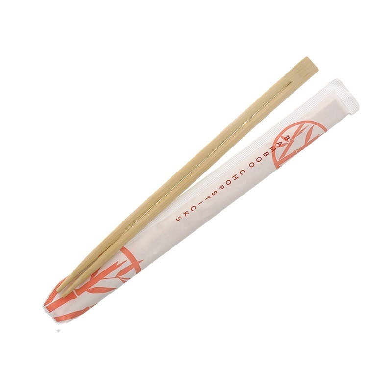 Bambus Supermarket Sale Eco-friendly Natural Chinese Custom Printed Logo 21cm Disposable Twins Bamboo Chopsticks with Sleeve