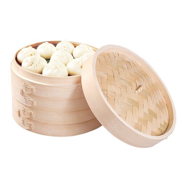 BAMBUS Big Small Size Square Mini Dim Sum Food Rice Favors Dumpling Bamboo Steamer Basket Kit Set