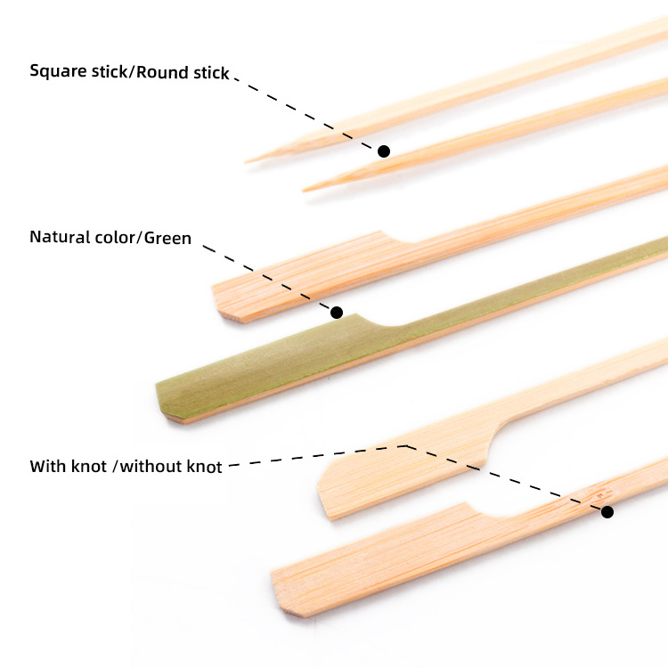 Bambus Maker Sushi Round Meat 100% Food Grade Standard Bamboo Skewer 45Cm For Burger