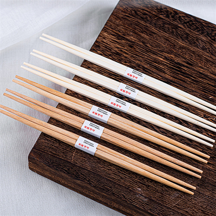 Bambus Wholesale Eco-Friendly Disposable Custom Logo Twin Double Ended Bamboo Chopsticks With Paper Sleeve