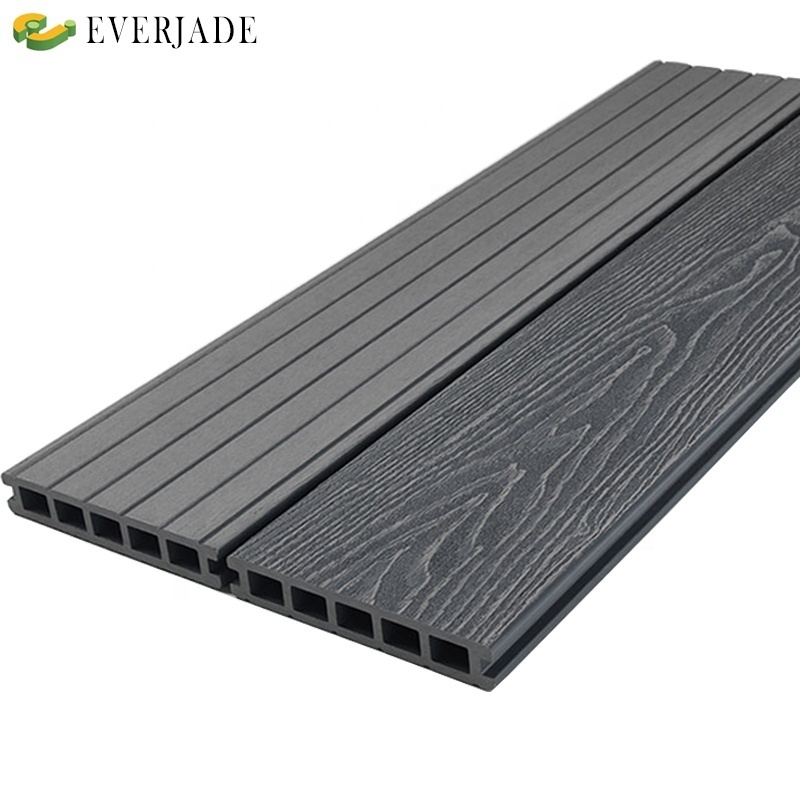 Custom Interlock Wpc outdoor Decking 3D embossing wood grain Composite decking board China Wood Plastic texture Flooring