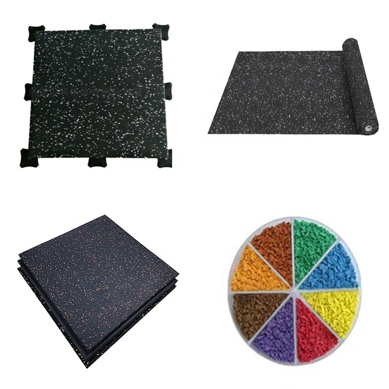 Anti-slip durable 15mm 25mm Gym Flooring Rolls Sport Protective Flooring Tiles Interlocking Rubber Floor for shock absorb