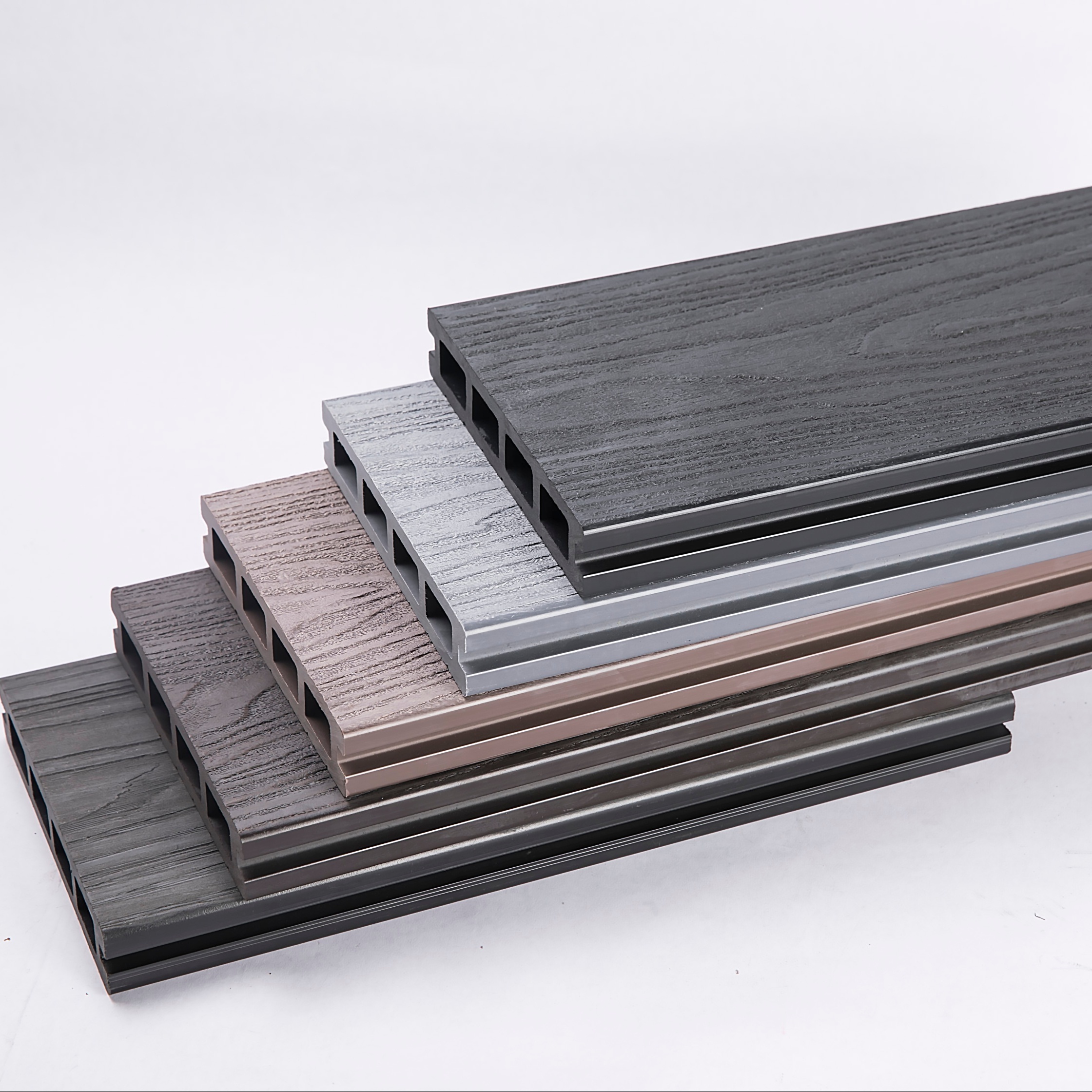 Custom Interlock Wpc outdoor Decking 3D embossing wood grain Composite decking board China Wood Plastic texture Flooring