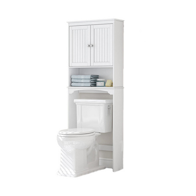 Modern Bathroom Shelves Over The Toilet Space Saver Storage Racks 2 Layers White Bamboo Bathroom Toilet Storage Shelves