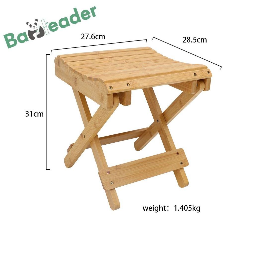 Wholesale Multi-functional Bamboo Shower Stool Portable Wooden Folding Stool Bamboo Shower Bench for Shaving Shower Foot Rest