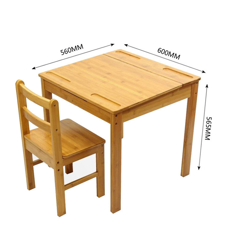 Height Adjustable Desktop Students Kids Table And Chairs Set Bamboo Wooden Study Study Table For Children Kids