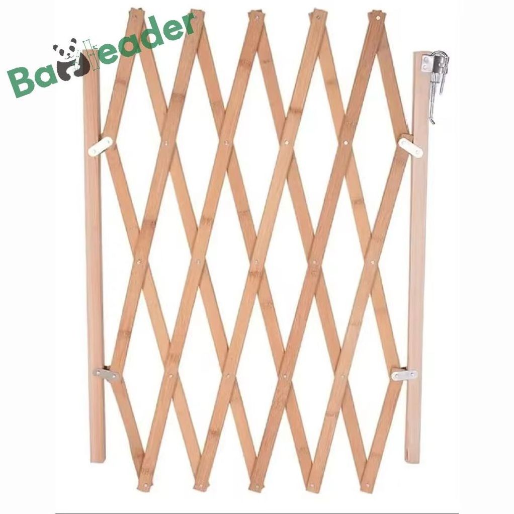 Customized Wood Patio Garden Lawn Fencing Trellis Expandable Dog Cat Safety Protection Fence Bamboo Pet Trellis Fence Gate