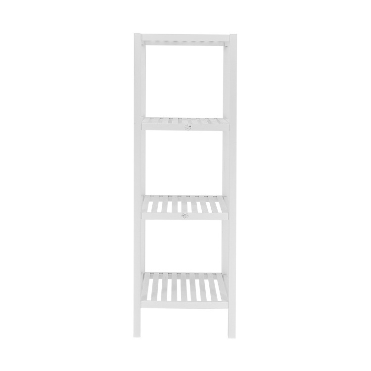 Factory custom bamboo and wood white bamboo storage rack 4-tier multifunctional storage rack shelving unit