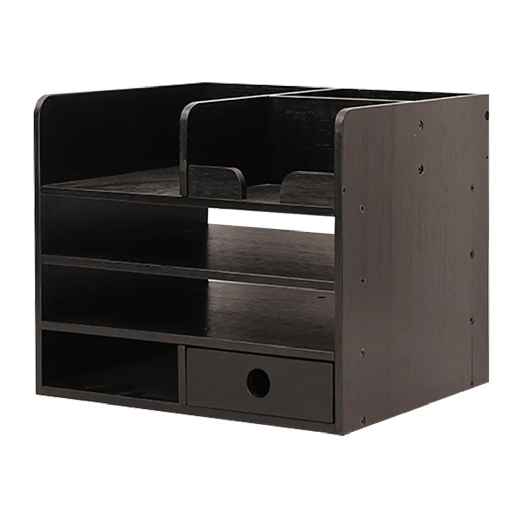 New Office Modern Customization File Desktop Storage With Drawers Tabletop Stationery Storage Bamboo Desk Organizer