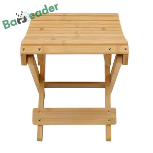 Wholesale Multi-functional Bamboo Shower Stool Portable Wooden Folding Stool Bamboo Shower Bench for Shaving Shower Foot Rest