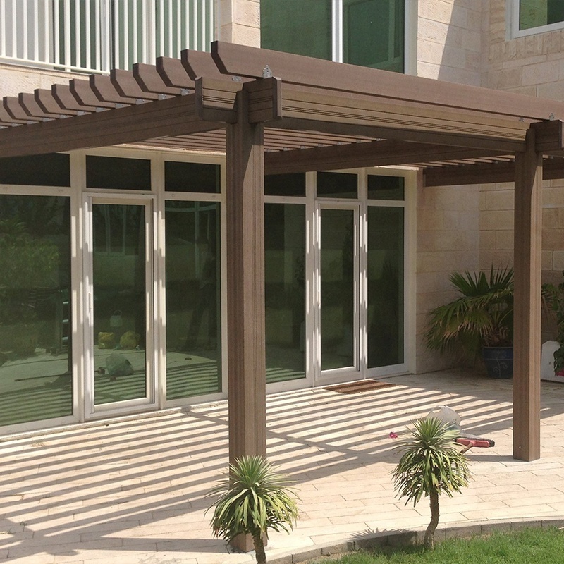 WPC louver roof kit iron based pergola eco-friendly timber wood plastic gazebo composite arches arbours pergolas