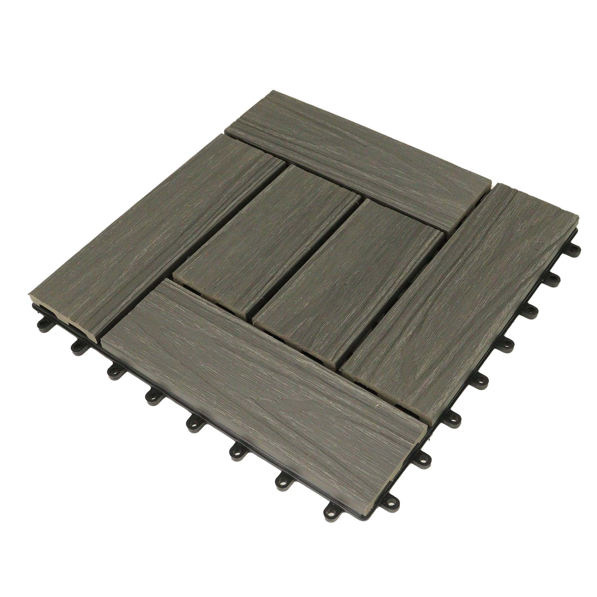 Easy installation 300*300*24mm Pario Garden Decoration WPC Wood Plastic Composite Exterior Floor Deck DIY Tile Interlocked Deck