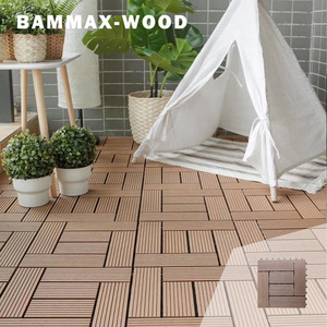 Easy installation 300*300*24mm Pario Garden Decoration WPC Wood Plastic Composite Exterior Floor Deck DIY Tile Interlocked Deck