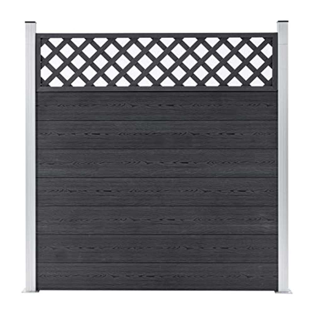 1.8m Outside WPC Privacy Fence Trellis Set Against Rain Wind Aluminum Pillars Bamboo Plastic Composite Decorative Garden Fence