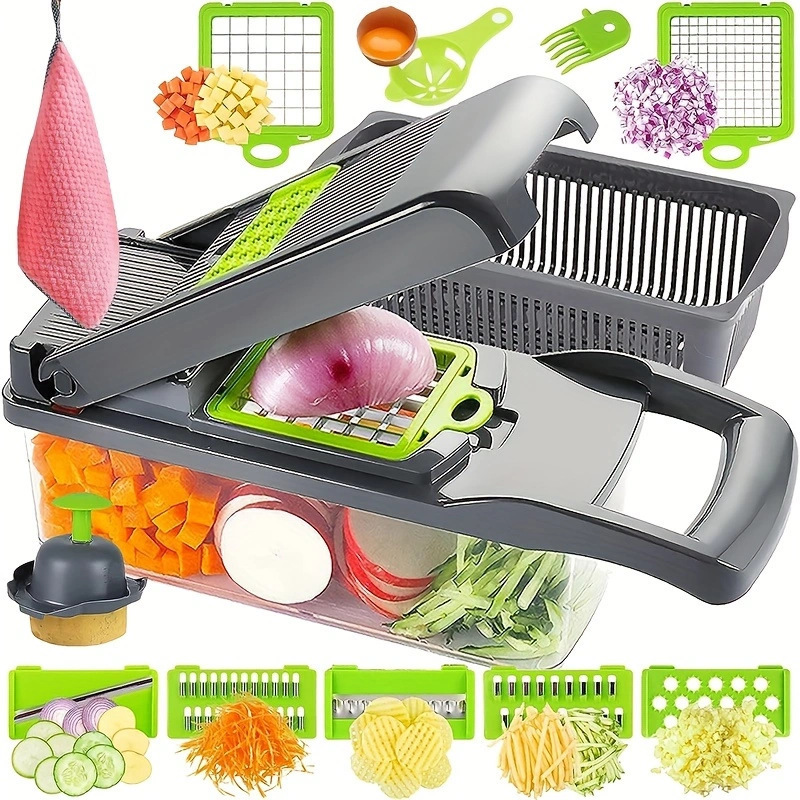 16 In 1 Handheld Manual Kitchen Multifunctional Potato Veggie Grater Mandoline Slicer Machine Onion Cutter And Vegetable Chopper