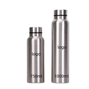 750ml/1100ml Wholesale High Quality Portable Single Walled Stainless Steel Water Bottle