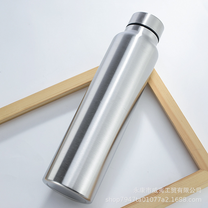 750ml/1100ml Wholesale High Quality Portable Single Walled Stainless Steel Water Bottle